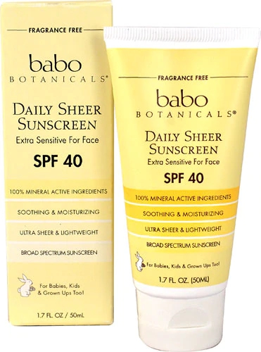 Protetor Solar Facial Babo Botanicals SPF 40 Extra Sensível 48g