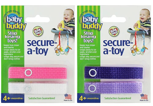 Baby Buddy Secure-A-Toy: 4 Tiras Anti-Perda de Chupeta e Brinquedos - Essencial para o Bebê