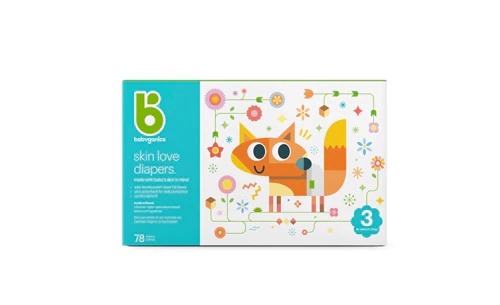 Fralda Babyganics Skin Love Tamanho 3 - 78 Unidades para Pele Delicada