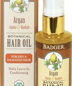 Óleo Capilar Botânico Badger Argan para Cabelos Secos e Danificados - 59ml
