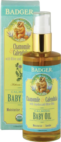Óleo Corporal Suave para Bebês Badger Camomila e Calêndula 118ml