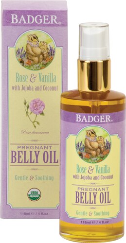 Óleo para Barriga de Grávida Badger Rose & Baunilha 118ml - Hidratação e Bem-Estar
