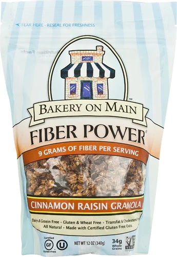 Granola Bakery On Main Fiber Power Sem Glúten Canela e Passas 340g - Energia e Fibras