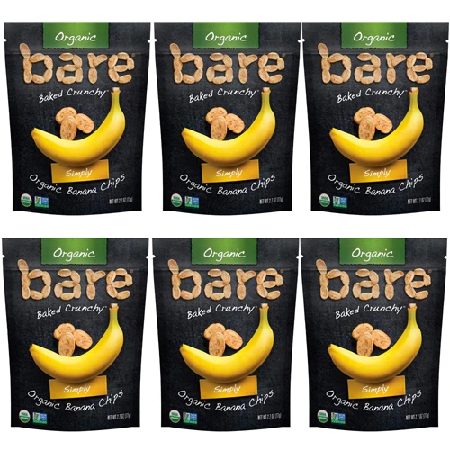 Bananas Crocantes Bare Baked - Pacote Variado 6 Unidades (123g Cada)