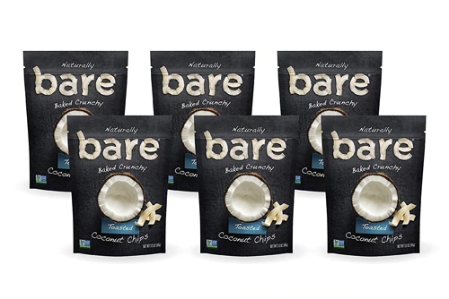 Bare Baked Crunchy Chips Toasted Coconut -- 3.3 oz Each / Pack of 6