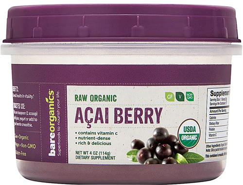 Pó de Açaí Orgânico Cru BareOrganics - 113g: Poder Antioxidante da Amazônia