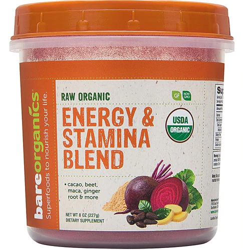 BareOrganics Energy & Stamina Blend Raw - 227g: Energia Natural e Vitalidade