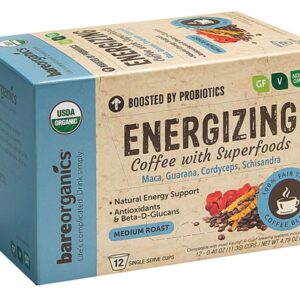 Café Energizante BareOrganics Funcional 12 Cápsulas Monodose