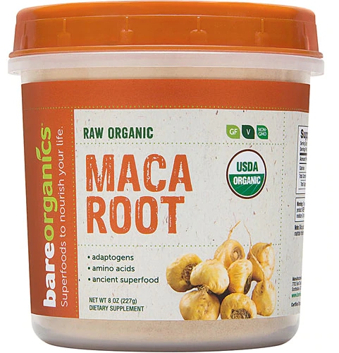 Pó de Raiz de Maca Orgânica BareOrganics 227g - Energia e Vitalidade Natural
