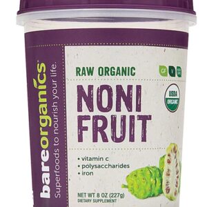Pó de Fruta Noni Orgânico BareOrganics Cru - 227g | Superalimento Riquíssimo em Nutrientes