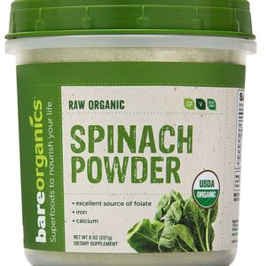 Pó de Espinafre Orgânico Cru BareOrganics - 227g: Vitalidade Natural