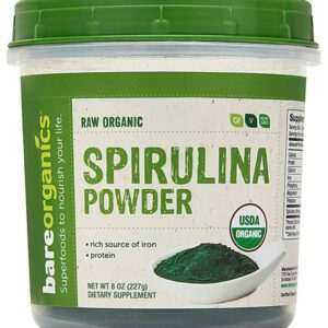 Comprar bareorganics spirulina powder raw -- 8 oz preço no brasil algas marcas a-z organic traditions spirulina superalimentos suplementos suplemento importado loja 87 online promoção -