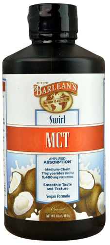Barlean's MCT Swirl Coconut - Óleo MCT Puro 5400mg (480ml) - Energia e Foco