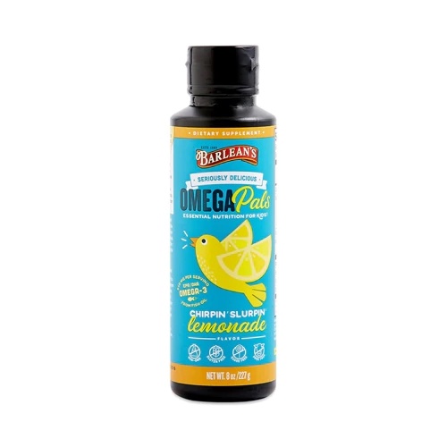Barlean's Omega Pals For Kids Goma Sabor Limonada 227g - Óleo de Peixe Essencial para o Desenvolvimento Infantil