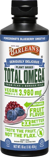 Barlean's Total Omega Smoothie Vegetal Romã e Blueberry 500ml