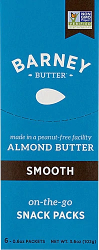 Barney Butter Pasta de Amendoim Suave Snack Packs - 6 Pacotes Individuais (Aprox. 260g)