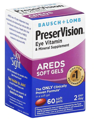 Bausch & Lomb PreserVision AREDS Suplemento Vitamínico para Olhos - 60 Softgels