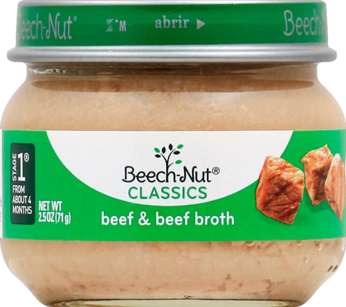 Beech-Nut Classics Purê de Carne Bovina e Caldo de Carne Etapa 2 - 142g x 10 unidades