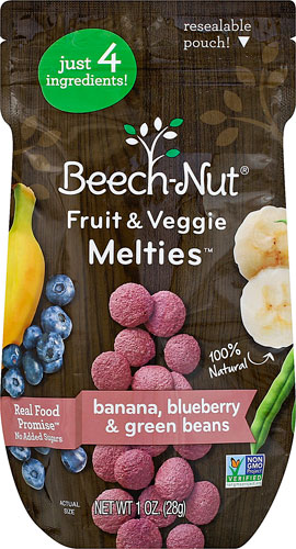 Beech-Nut Melties Banana Blueberry & Green Beans - Snack Infantil 28g