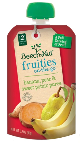 Beech-Nut Fruta On-The-Go Banana Pêra e Batata Doce - 252g (Pack 12)