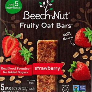 Barrinhas de Aveia Frutadas Beech-Nut Morango - Pacote com 5 Unidades (Aprox. 100g)