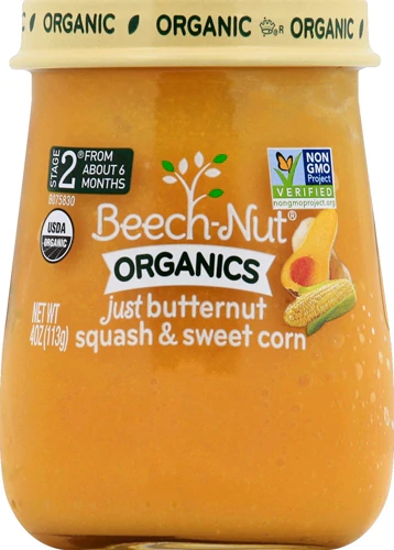 Beech-Nut Orgânico Purê de Abóbora e Milho Doce - Etapa 2 (10 Potes de 113g)