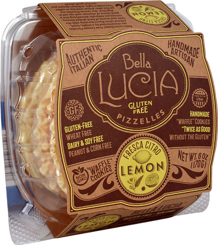 Bella Lucia Pizzelles Waffle Cookie Sem Glúten Fresa Citro Limão - 170g