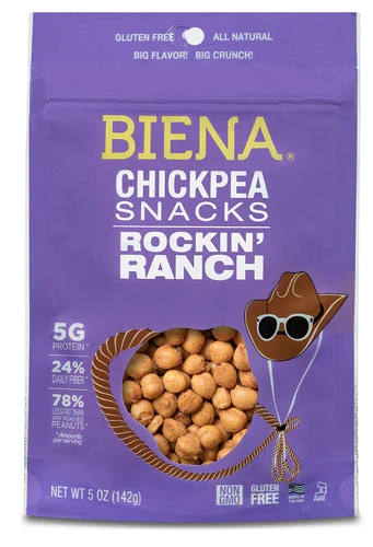 Biena Chickpea Snacks Rockin' Ranch - Grão de Bico Crocante Sabor Ranch 142g
