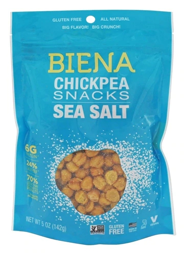 Biena Roasted Chickpea Snacks Sal Marinho - 6 Sachês (Aprox. 270g)
