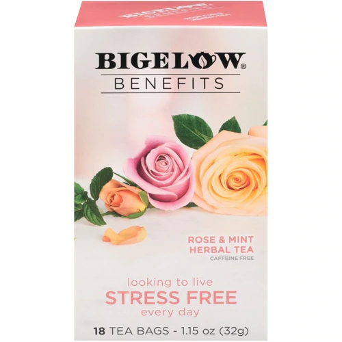 Chá Bigelow Benefits Ervas Rosa e Menta - 18 Sachês (28.8g)