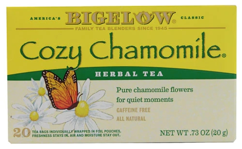 Chá de Camomila Bigelow Cozy Chamomile Sem Cafeína - 20 Sachês (38g)