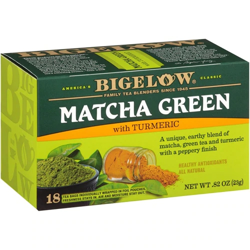 Chá Verde Bigelow Matcha com Cúrcuma - 18 Sachês (22.6g)