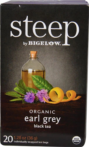 Chá Bigelow Steep Orgânico Earl Grey Preto - 20 Sachês 38g