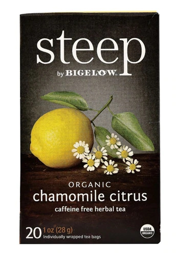 Chá Bigelow Steep Orgânico Camomila Cítrica Sem Cafeína - 20 Sachês (Aprox. 38g)