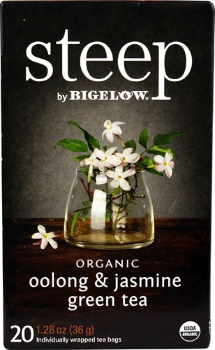 Bigelow Tea Steep Organic Green Tea Oolong & Jasmine -- 20 Tea Bags