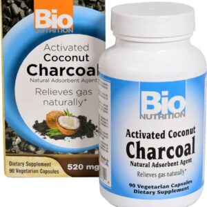 Carvão Ativado de Coco Bio Nutrition - 520mg - 90 Cápsulas Vegetais