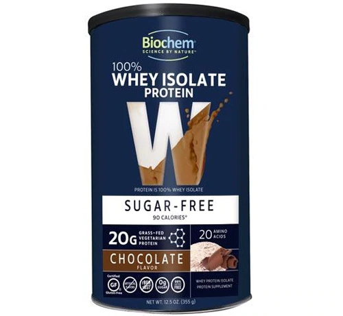 Biochem Sports 100% Whey Isolate Protein Sugar-Free Chocolate -- 12.5 oz