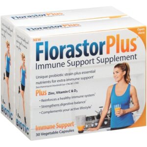 Biocodex Florastor Plus Bundle x 2 - 60 Cápsulas Vegetais - Imunidade e Saúde Digestiva