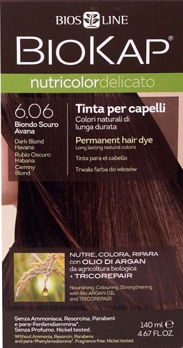 BioKap Nutricolor Delicato Tintura Permanente 6.06 Loiro Escuro Havana 120ml