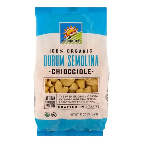 Massa Integral Orgânica Bionaturae 100% Grano Duro Chiocciole - 454g (16 oz)