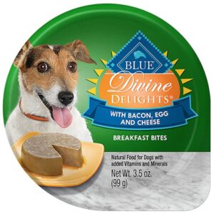 Blue Buffalo Divine Delights® Breakfast Bites Natural Food For Dogs Small Breed Bacon, Egg and Cheese -- 3.5 oz Each / Pack of 12