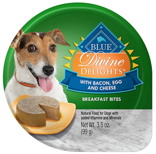 Blue Buffalo Divine Delights® Breakfast Bites Natural Food For Dogs Small Breed Bacon, Egg and Cheese -- 3.5 oz Each / Pack of 12