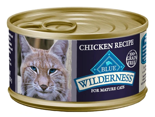 Blue Buffalo Wilderness Frango para Gatos Sênior - 24 Latas de 85g Cada