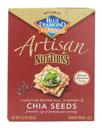 Blue Diamond Artisan Nut-Thins® Biscoitos com Sementes de Chia - 120g