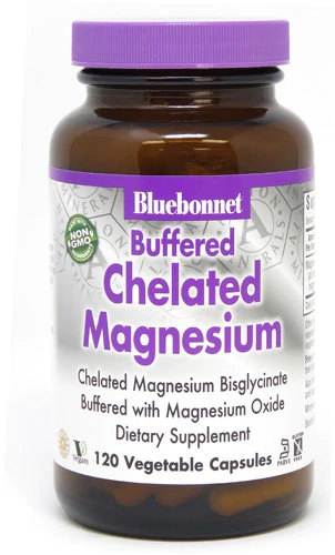 Bluebonnet Nutrition Magnésio Quelato Tamponado Albion 200mg - 120 Cápsulas Vegetais