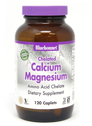 Bluebonnet Nutrition Albion Quelato de Cálcio e Magnésio - 120 Cápsulas