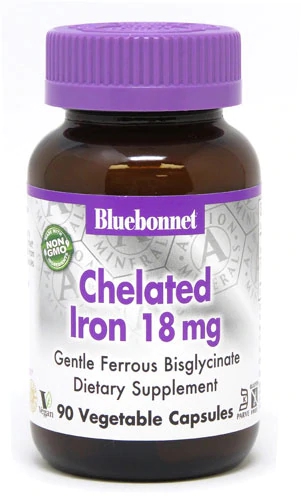 Bluebonnet Nutrition Ferro Quelado Albion 18mg 90 Cápsulas Vegetais