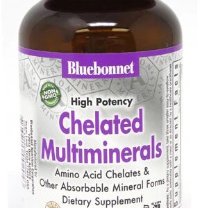 Bluebonnet Nutrition Albion® Multiminerals de Alta Potência com Ferro - 120 Caplets