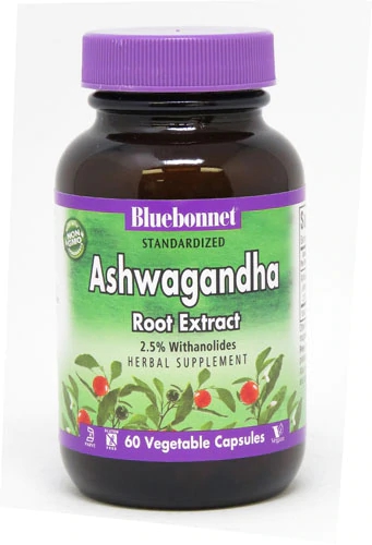 Bluebonnet Nutrition Ashwagandha Root Extract 60 Cápsulas Vegetais - Bem-Estar e Equilíbrio
