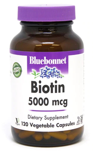 Bluebonnet Nutrition Biotin - 5000 mcg - 120 Cápsulas Vegetais
